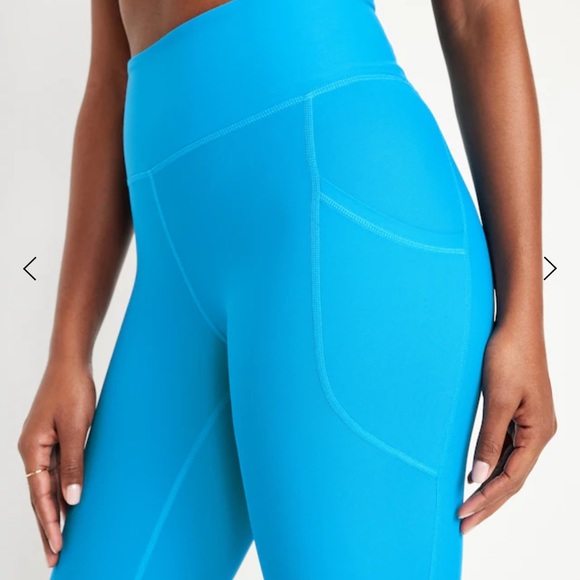 NWT OLD NAVY High-Waisted PowerSoft 7/8 Leggings  Color: Nebulous Blue MEDUIM - Picture 4 of 9